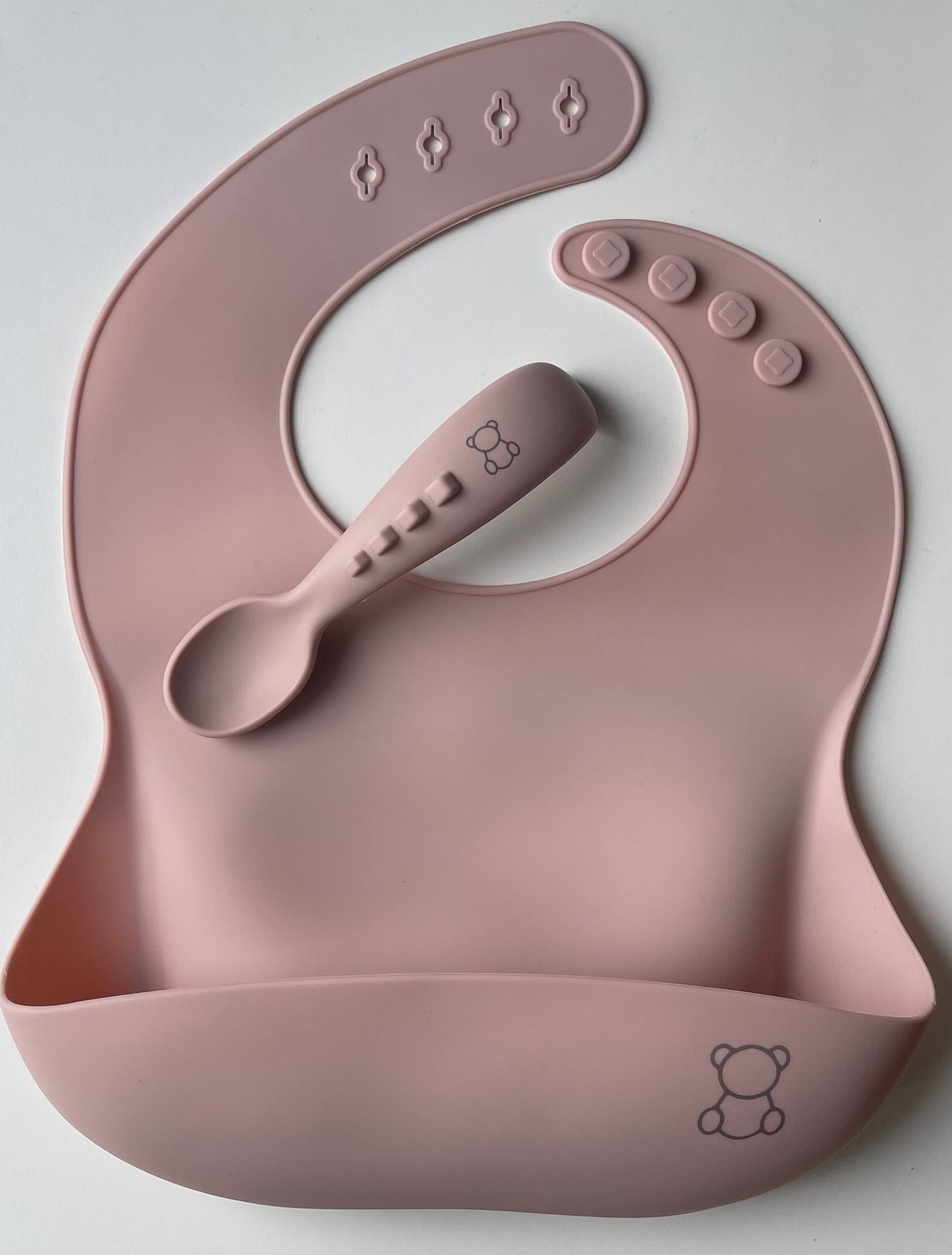 The “DINO ROAR” Feeding Set - DUSTY PINK